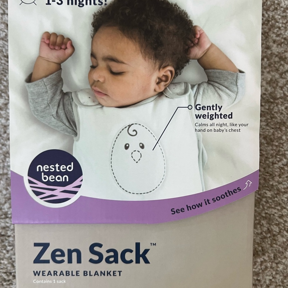 Nested Bean Zen Sack Wearable Blanket - Classic Size M 6-15m, 0.5 tog